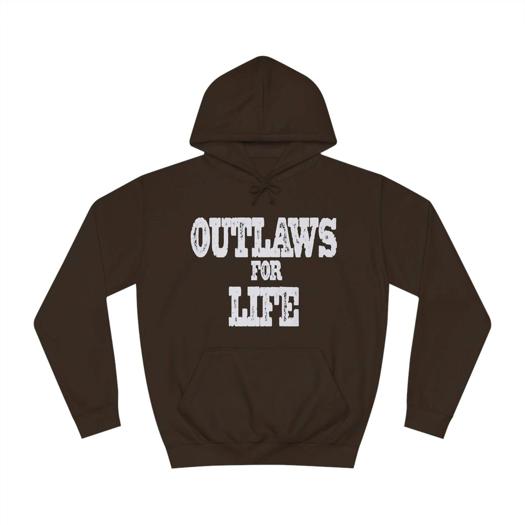 Roger Clark - Outlaws white silhouette/Unisex College Hoodie - GtvStore