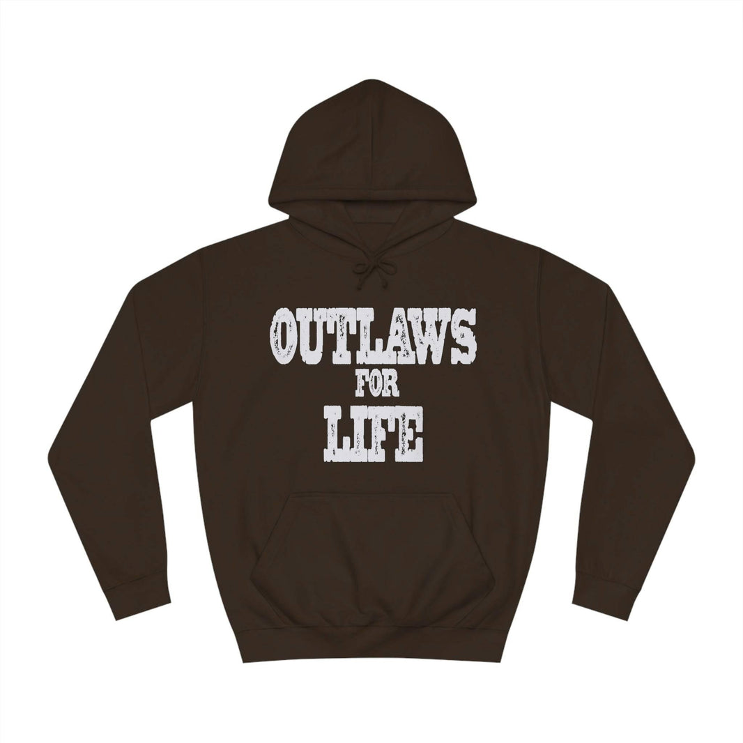 Roger Clark - Outlaws white silhouette/Unisex College Hoodie - GtvStore