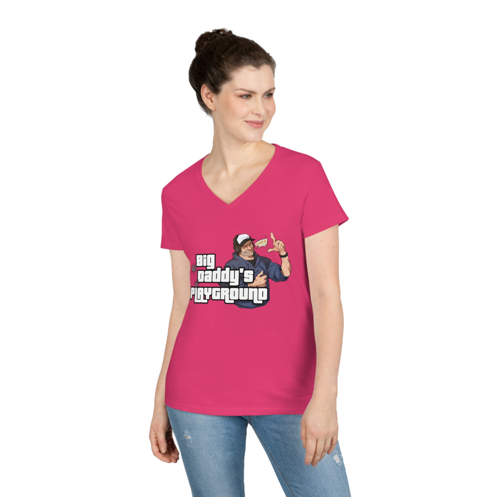Ned Luke - Big Daddy's Playground (Logo B) Ladies' V-Neck T-Shirt