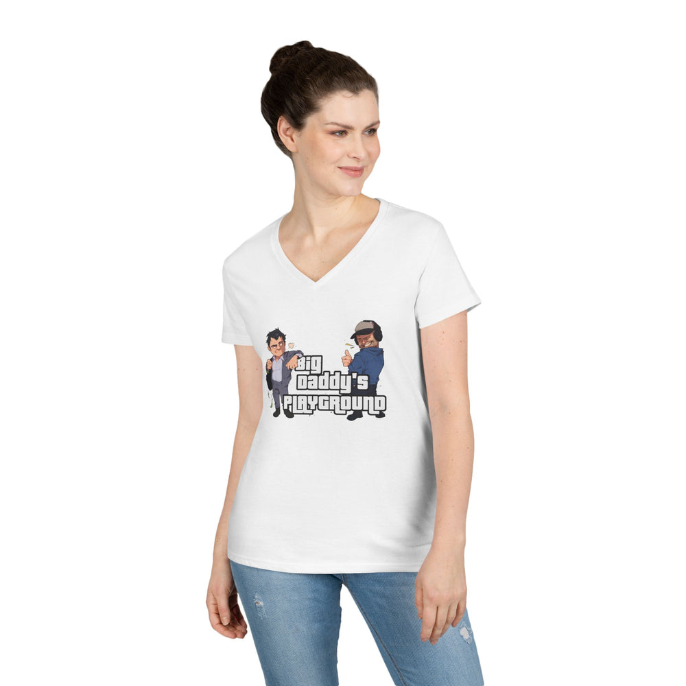 Daddy’s Playground Logo A Graphic V-Neck Tee — Funny Gamer Dad T-Shirt