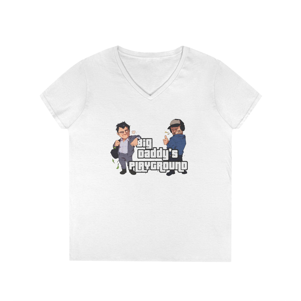 Daddy’s Playground Logo A Graphic V-Neck Tee — Funny Gamer Dad T-Shirt