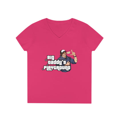 Ned Luke - Big Daddy's Playground (Logo A) Ladies' V-Neck T-Shirt