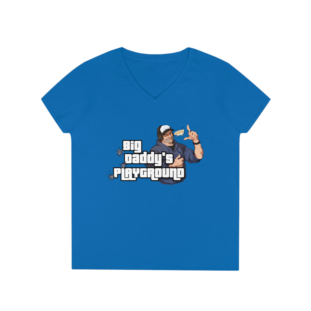 Ned Luke - Big Daddy's Playground (Logo B) Ladies' V-Neck T-Shirt