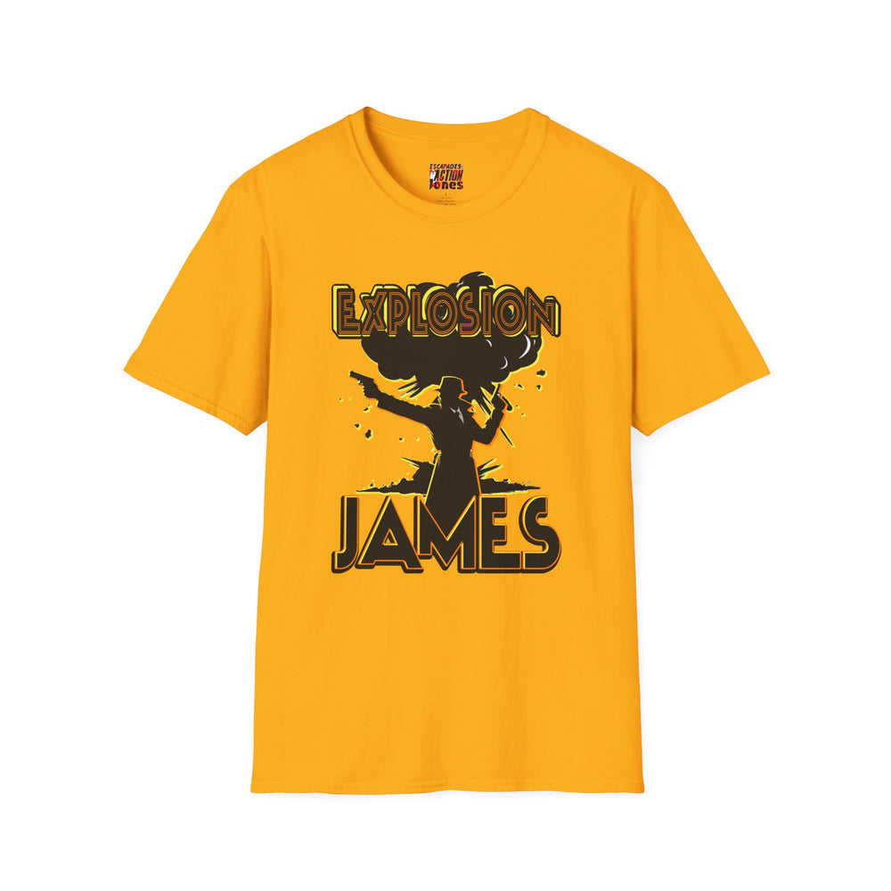 The Escapades of Action Jones - Explosion James T-Shirt