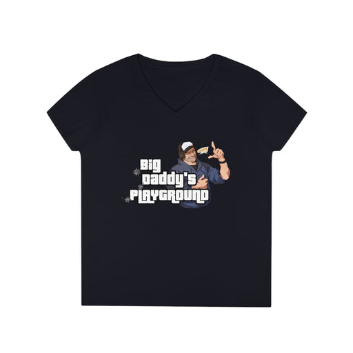 Ned Luke - Big Daddy's Playground (Logo B) Ladies' V-Neck T-Shirt
