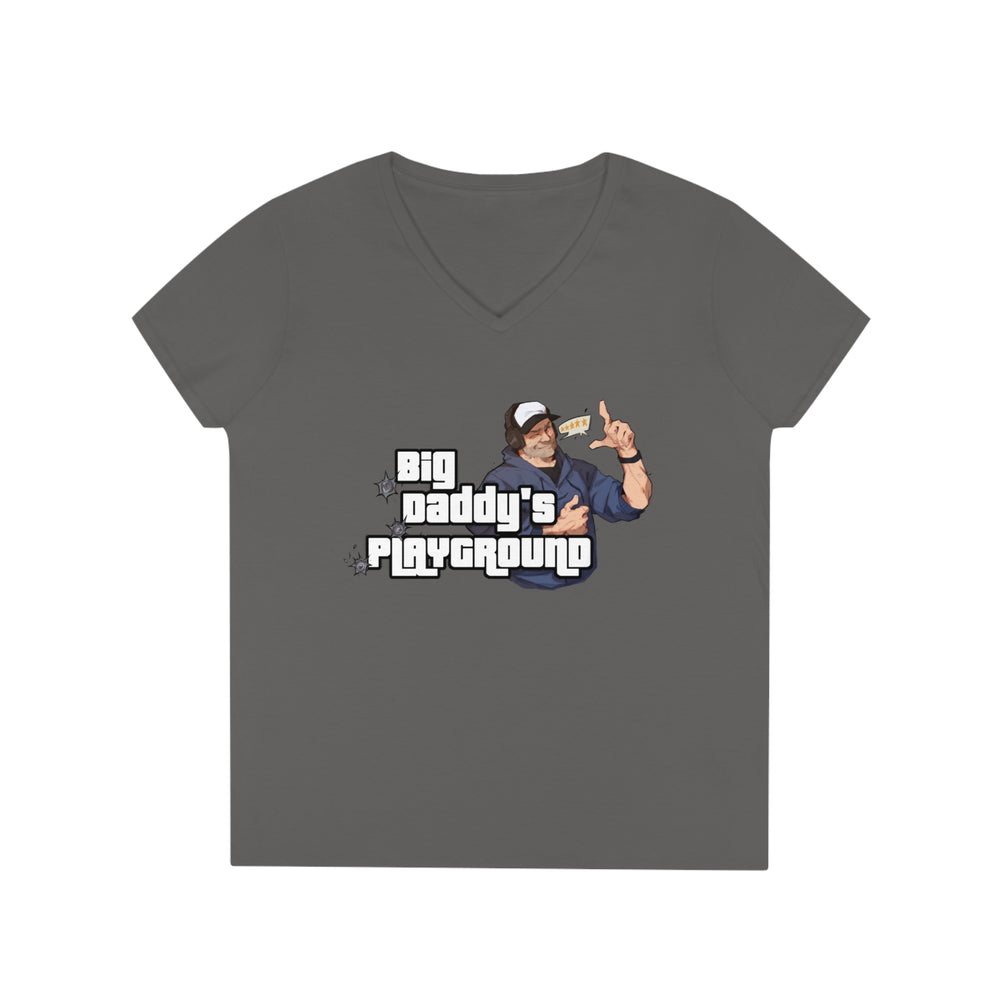 Ned Luke - Big Daddy's Playground (Logo B) Ladies' V-Neck T-Shirt