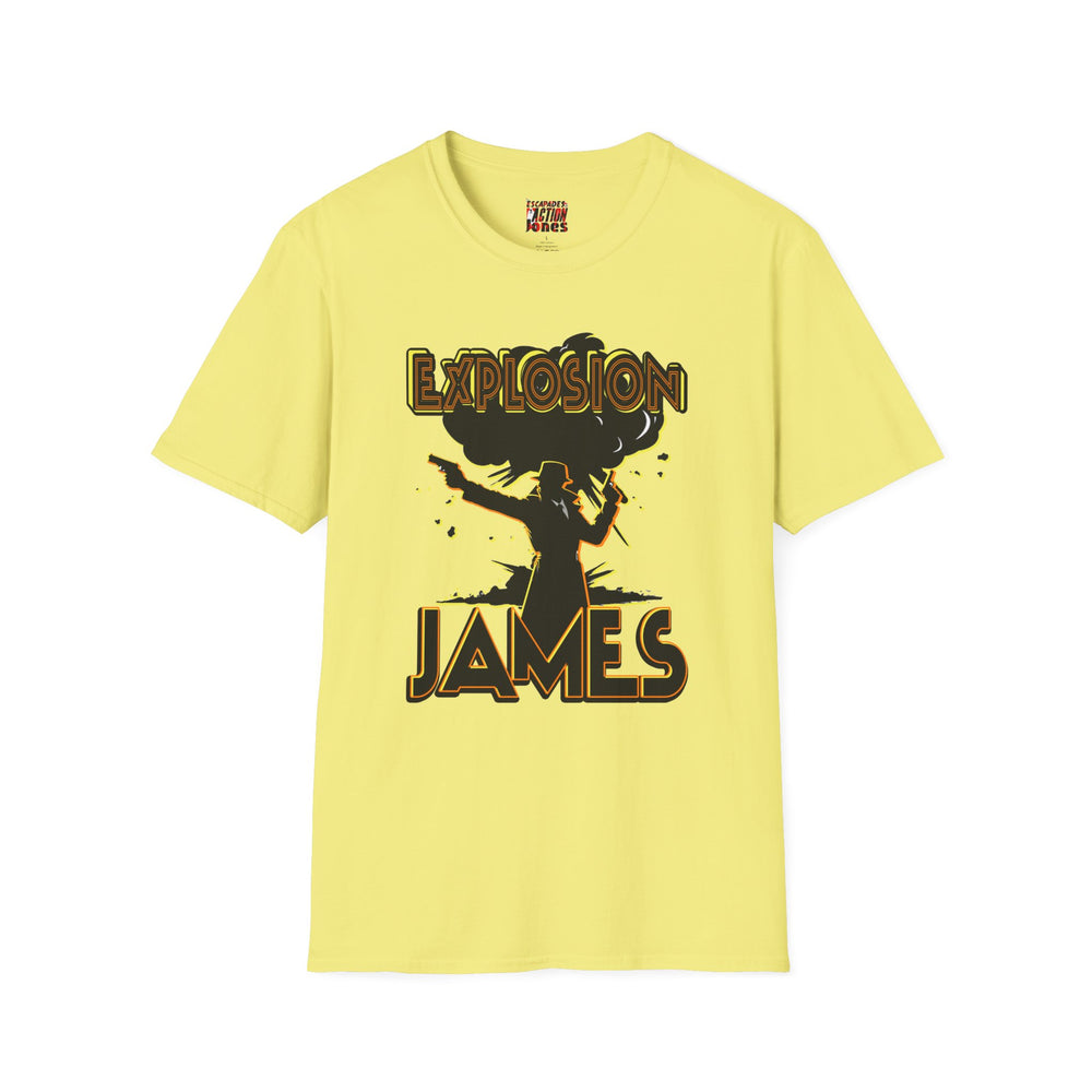 The Escapades of Action Jones - Explosion James T-Shirt