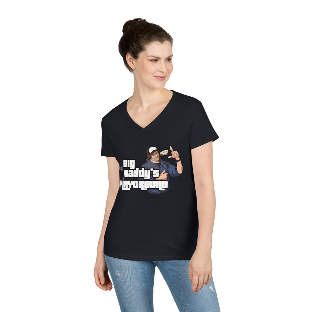 Ned Luke - Big Daddy's Playground (Logo B) Ladies' V-Neck T-Shirt