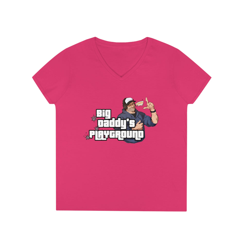 Ned Luke - Big Daddy's Playground (Logo B) Ladies' V-Neck T-Shirt