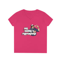 Ned Luke - Big Daddy's Playground (Logo B) Ladies' V-Neck T-Shirt
