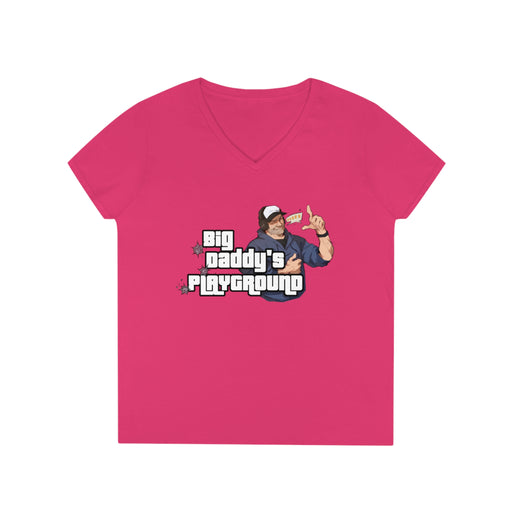 Ned Luke - Big Daddy's Playground (Logo B) Ladies' V-Neck T-Shirt