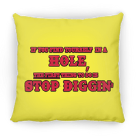 Rob Wiethoff- Stop Diggin' Red/ Large Square Pillow - GtvStore