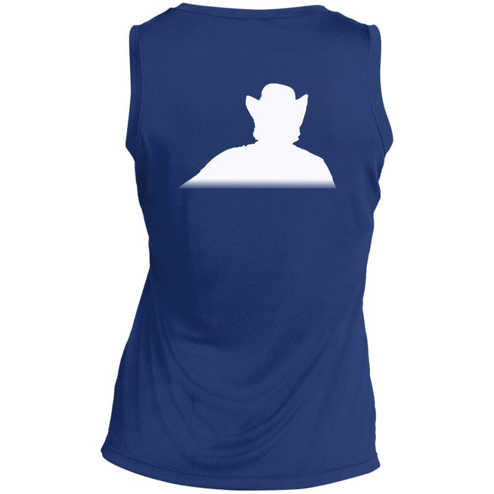 Rob Wiethoff- Power Silhouette w/ Ladies' Sleeveless V-Neck Performance Tee - GtvStore