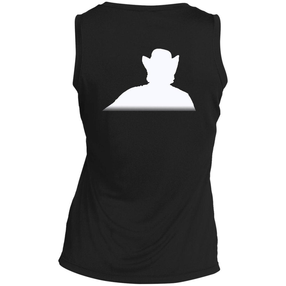 Rob Wiethoff- Power Silhouette w/ Ladies' Sleeveless V-Neck Performance Tee - GtvStore