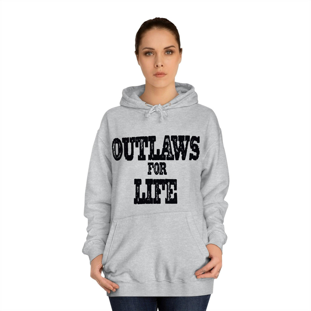 Roger Clark - Outlaws black silhouette/Unisex College Hoodie - GtvStore