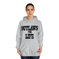 Roger Clark - Outlaws black silhouette/Unisex College Hoodie - GtvStore