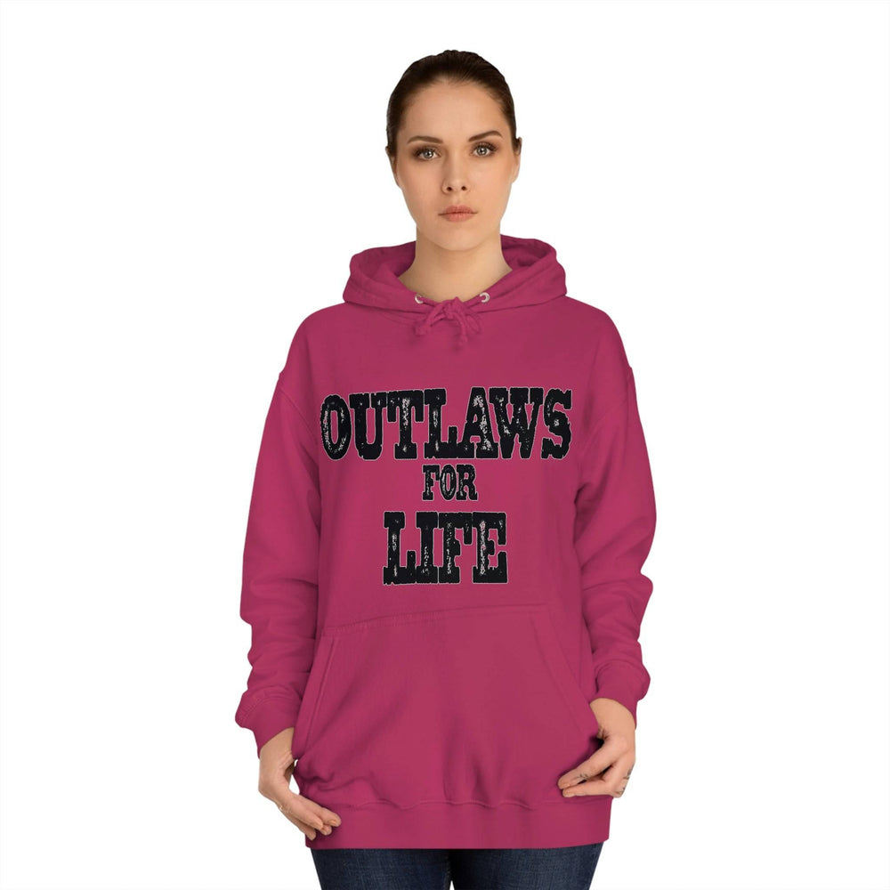 Roger Clark - Outlaws black silhouette/Unisex College Hoodie - GtvStore
