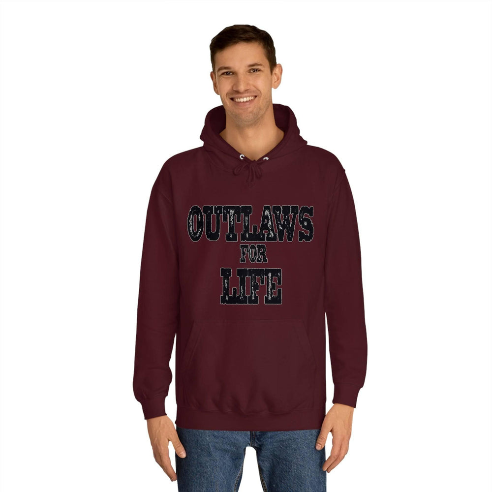 Roger Clark - Outlaws black silhouette/Unisex College Hoodie - GtvStore
