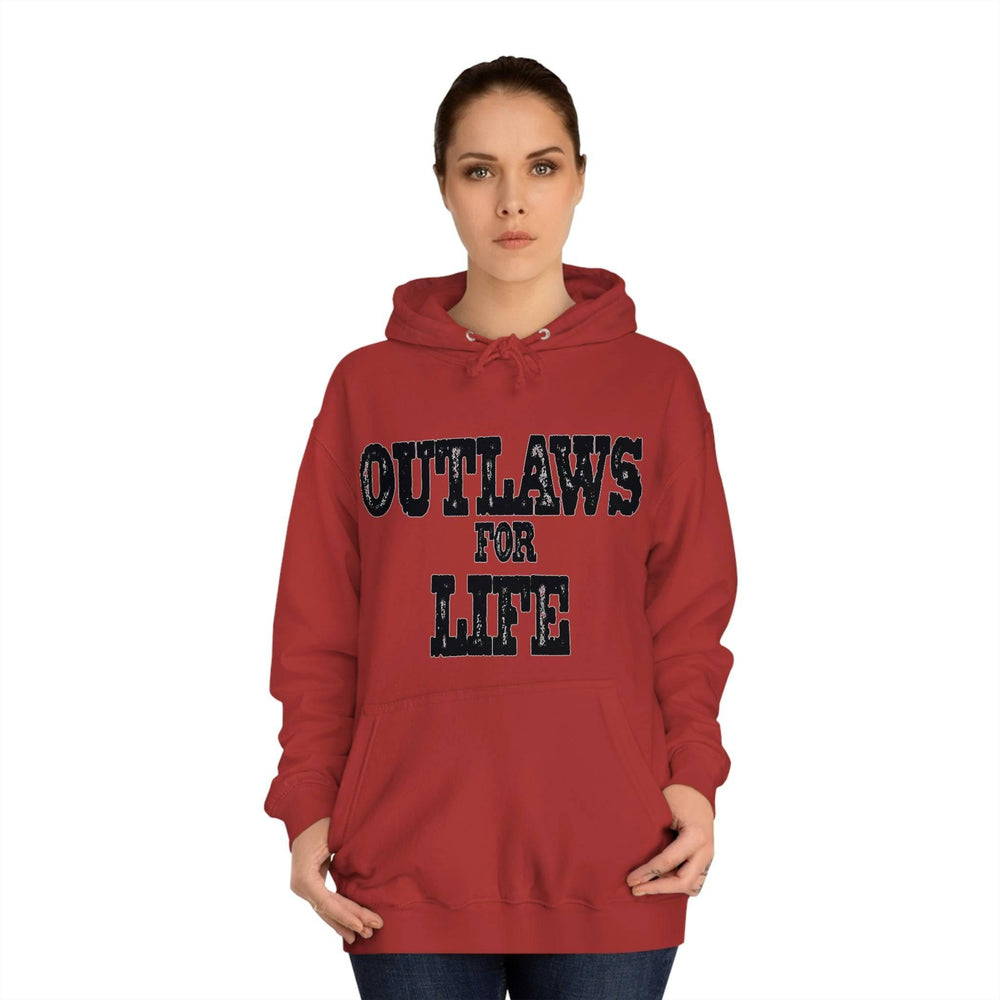 Roger Clark - Outlaws black silhouette/Unisex College Hoodie - GtvStore