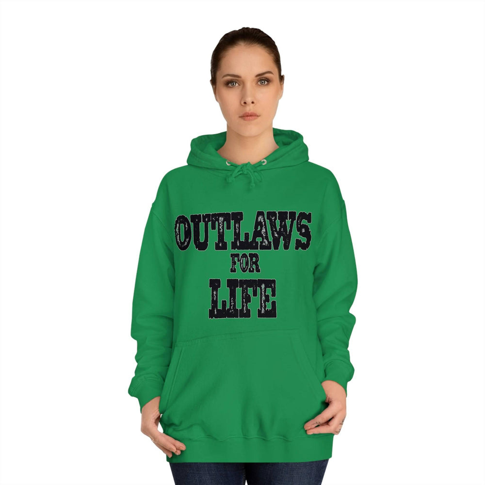 Roger Clark - Outlaws black silhouette/Unisex College Hoodie - GtvStore
