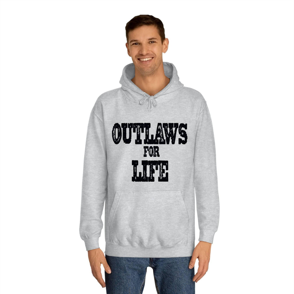 Roger Clark - Outlaws black silhouette/Unisex College Hoodie - GtvStore