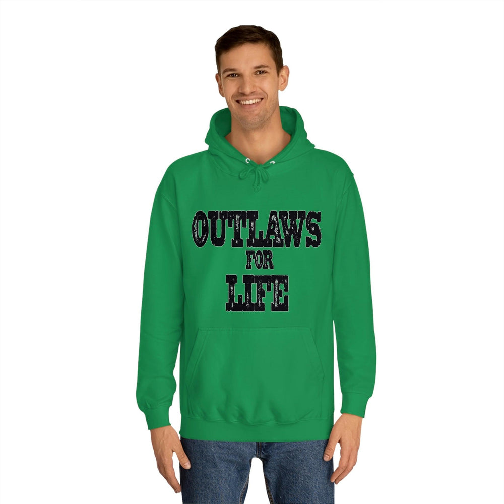 Roger Clark - Outlaws black silhouette/Unisex College Hoodie - GtvStore