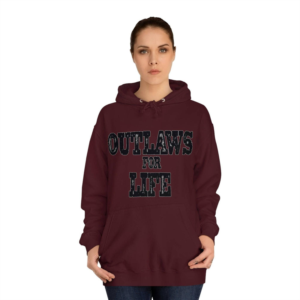 Roger Clark - Outlaws black silhouette/Unisex College Hoodie - GtvStore