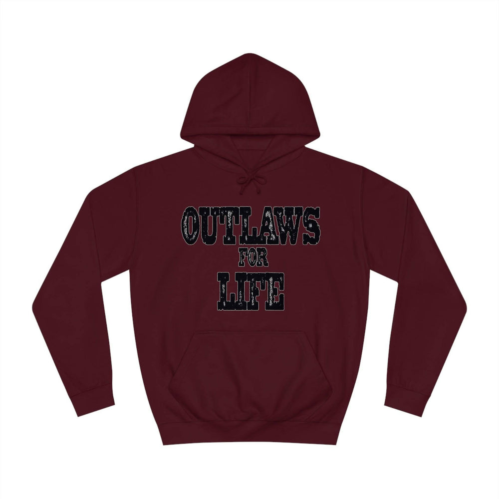 Roger Clark - Outlaws black silhouette/Unisex College Hoodie - GtvStore