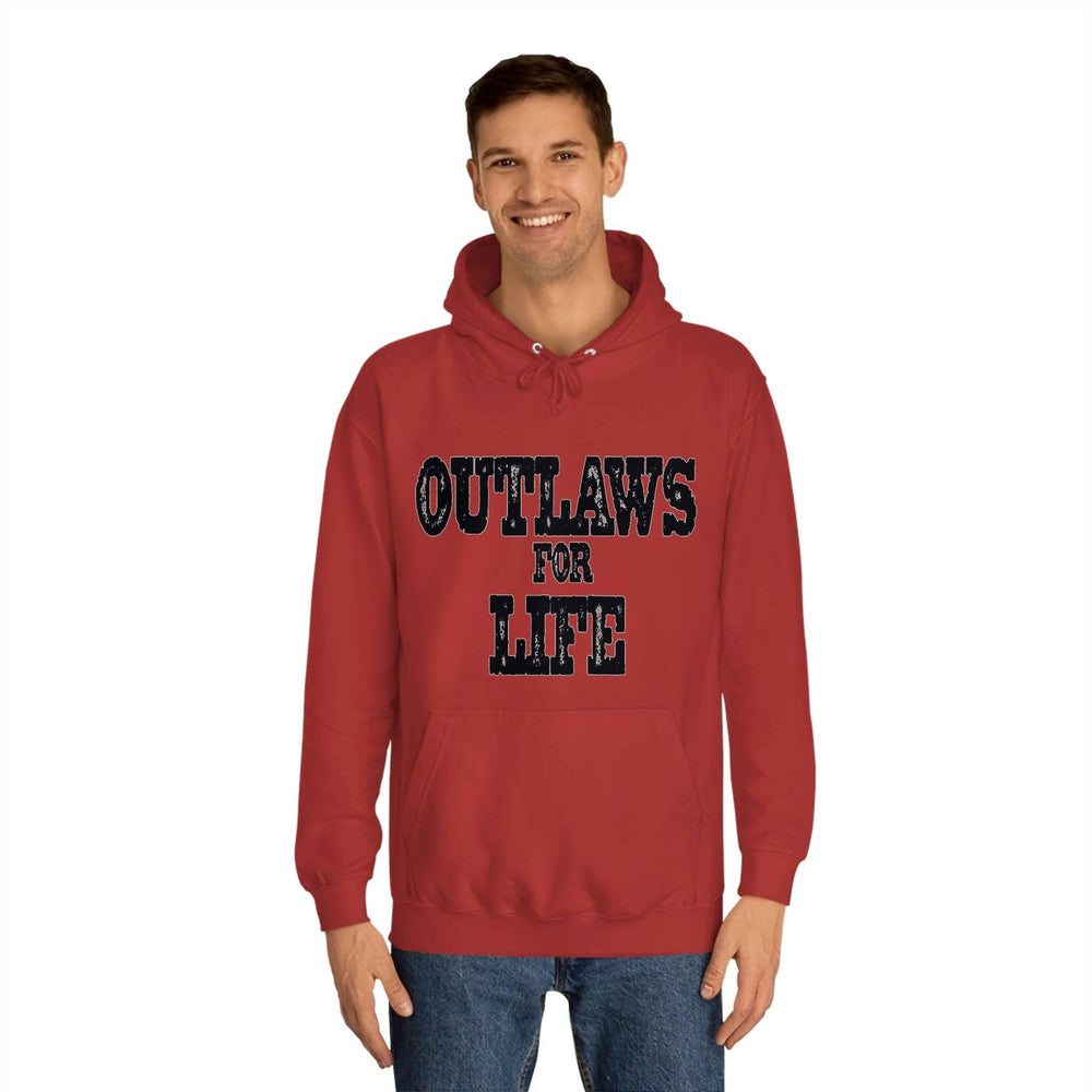 Roger Clark - Outlaws black silhouette/Unisex College Hoodie - GtvStore
