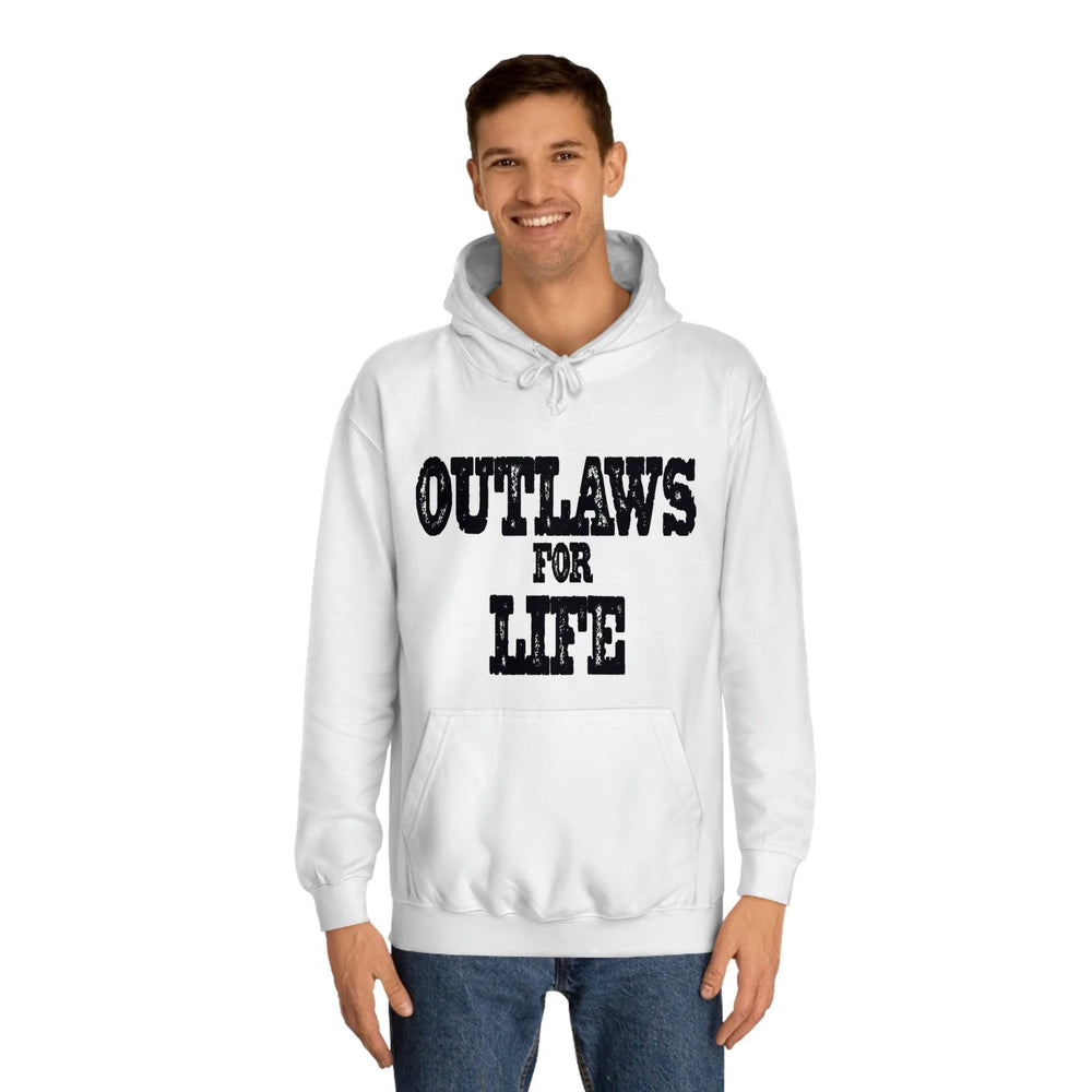 Roger Clark - Outlaws black silhouette/Unisex College Hoodie - GtvStore