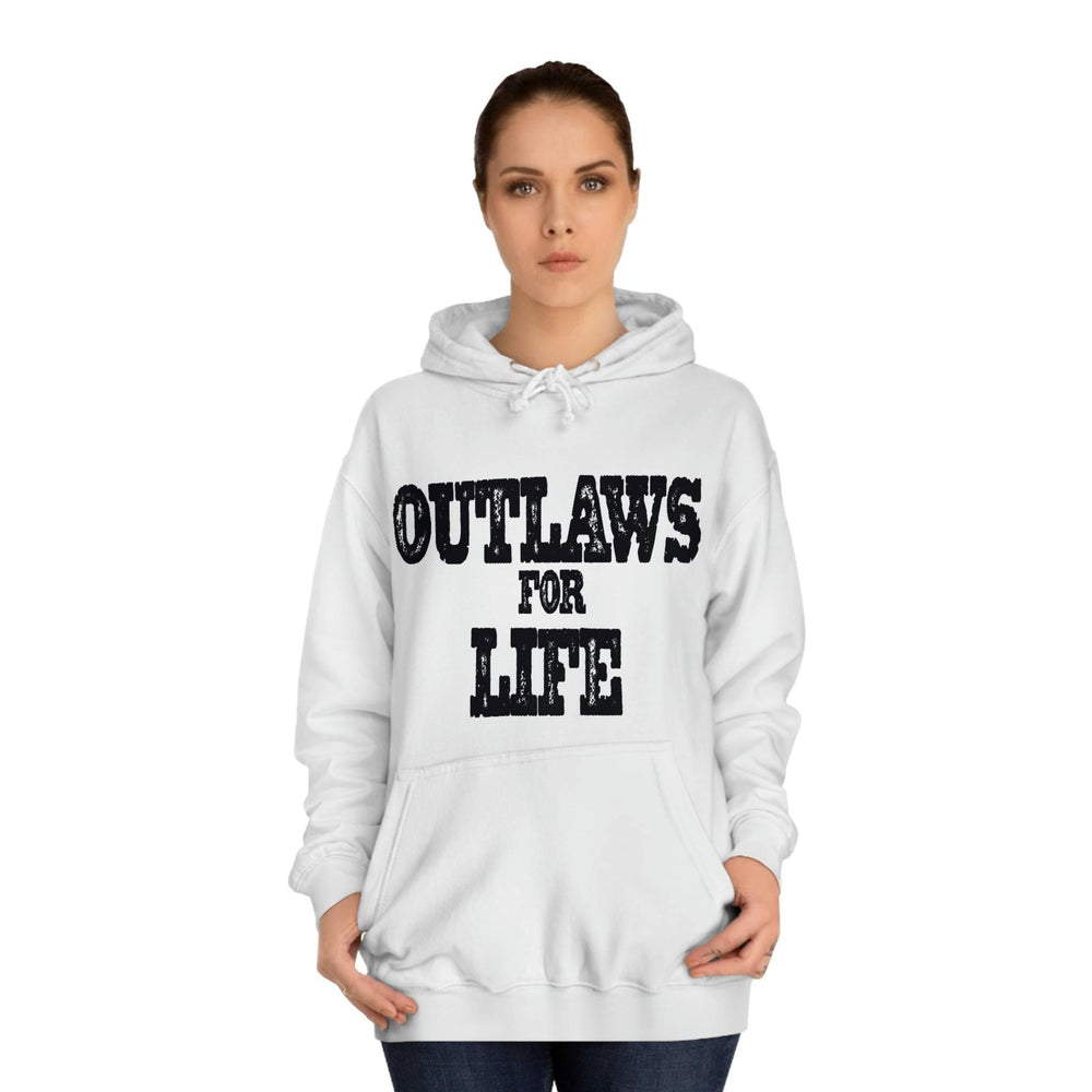 Roger Clark - Outlaws black silhouette/Unisex College Hoodie - GtvStore
