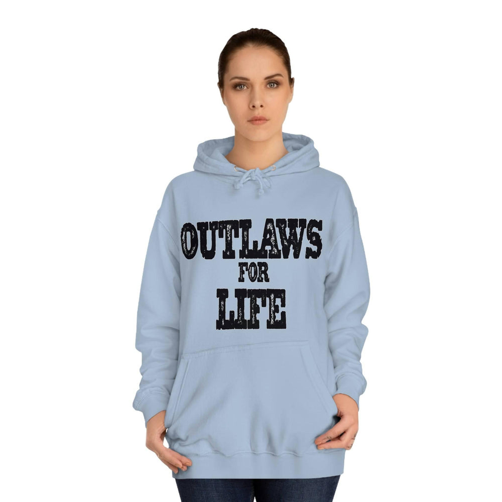 Roger Clark - Outlaws black silhouette/Unisex College Hoodie - GtvStore