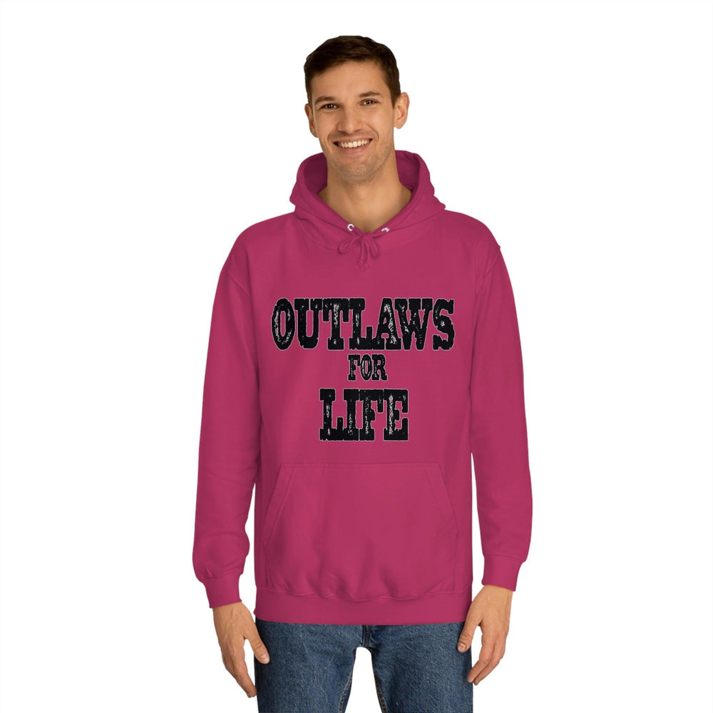 Roger Clark - Outlaws black silhouette/Unisex College Hoodie - GtvStore