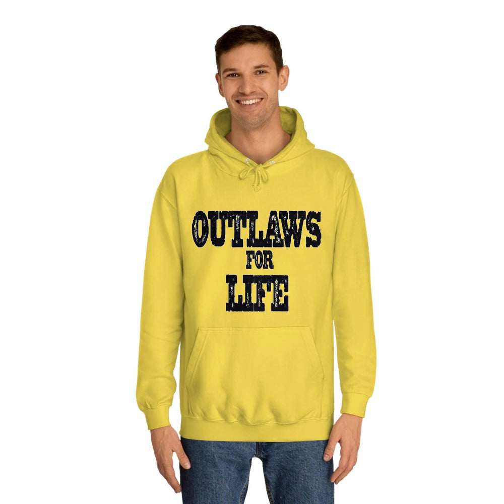 Roger Clark - Outlaws black silhouette/Unisex College Hoodie - GtvStore