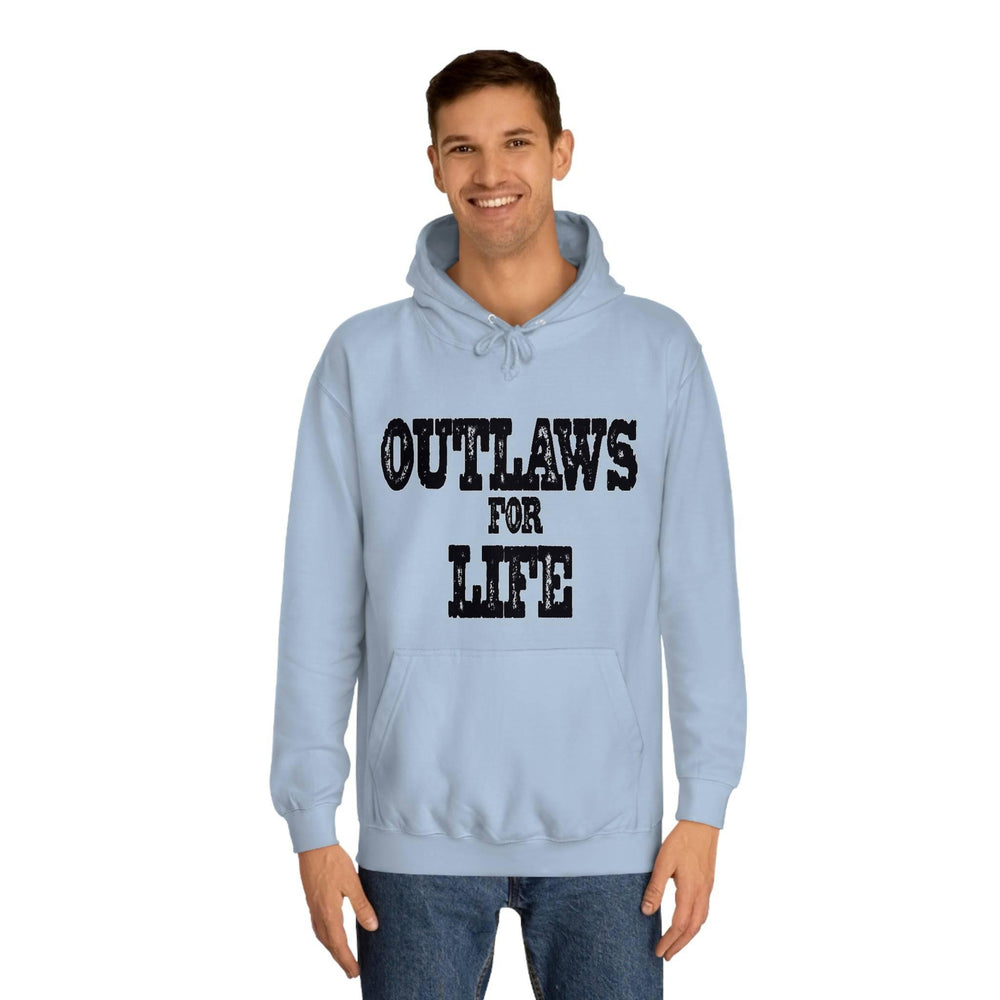 Roger Clark - Outlaws black silhouette/Unisex College Hoodie - GtvStore