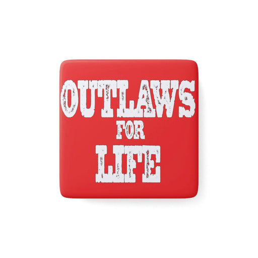 Roger Clark- Outlaws white/Porcelain Magnet, Square - GtvStore