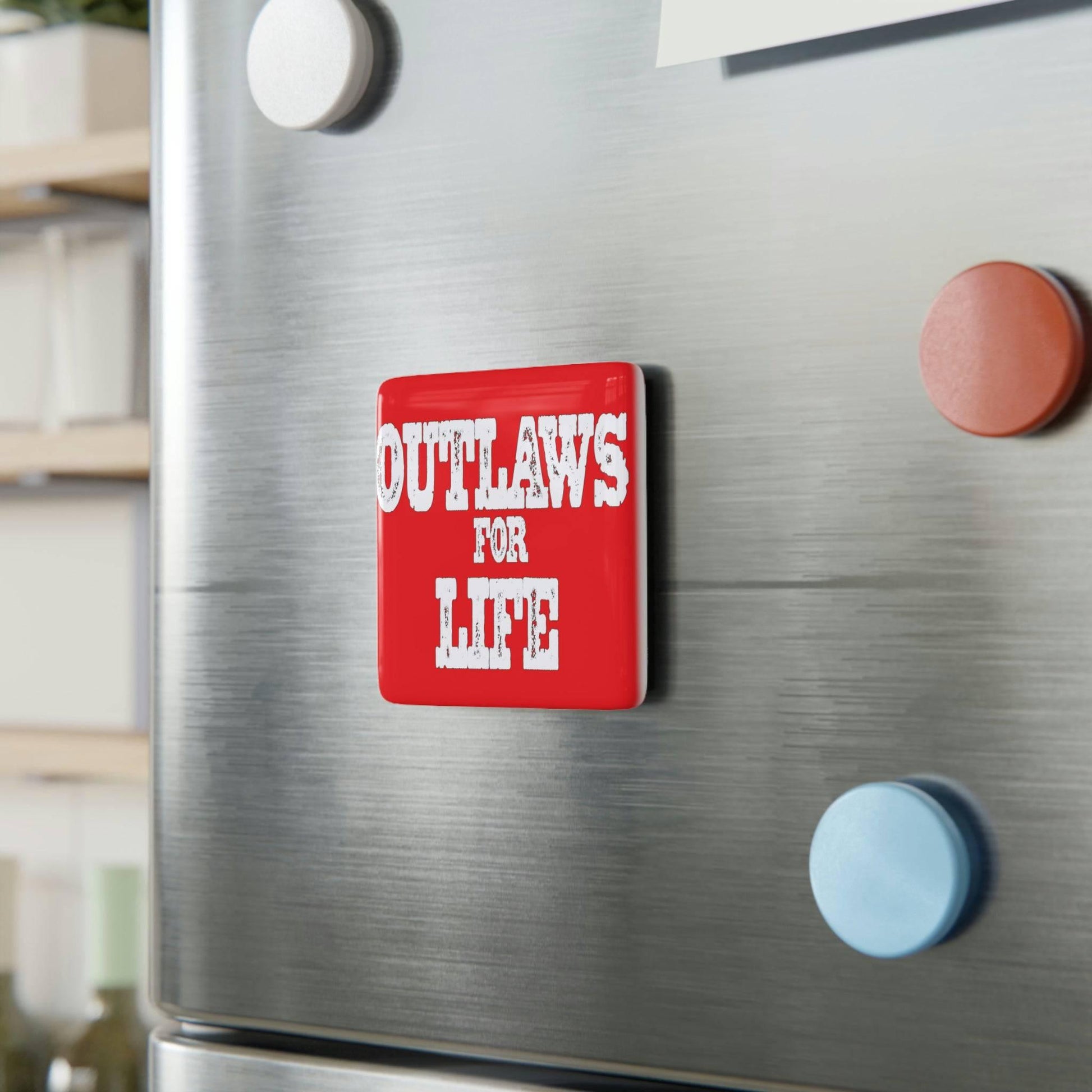 Roger Clark- Outlaws white/Porcelain Magnet, Square - GtvStore